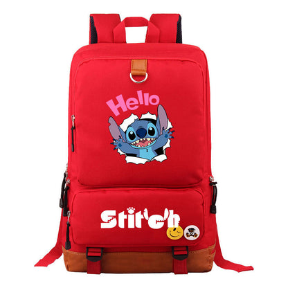 Anime Star Baby Stitch Printed Youth Student School Bag Travel Bag Backpack Travel Backpack