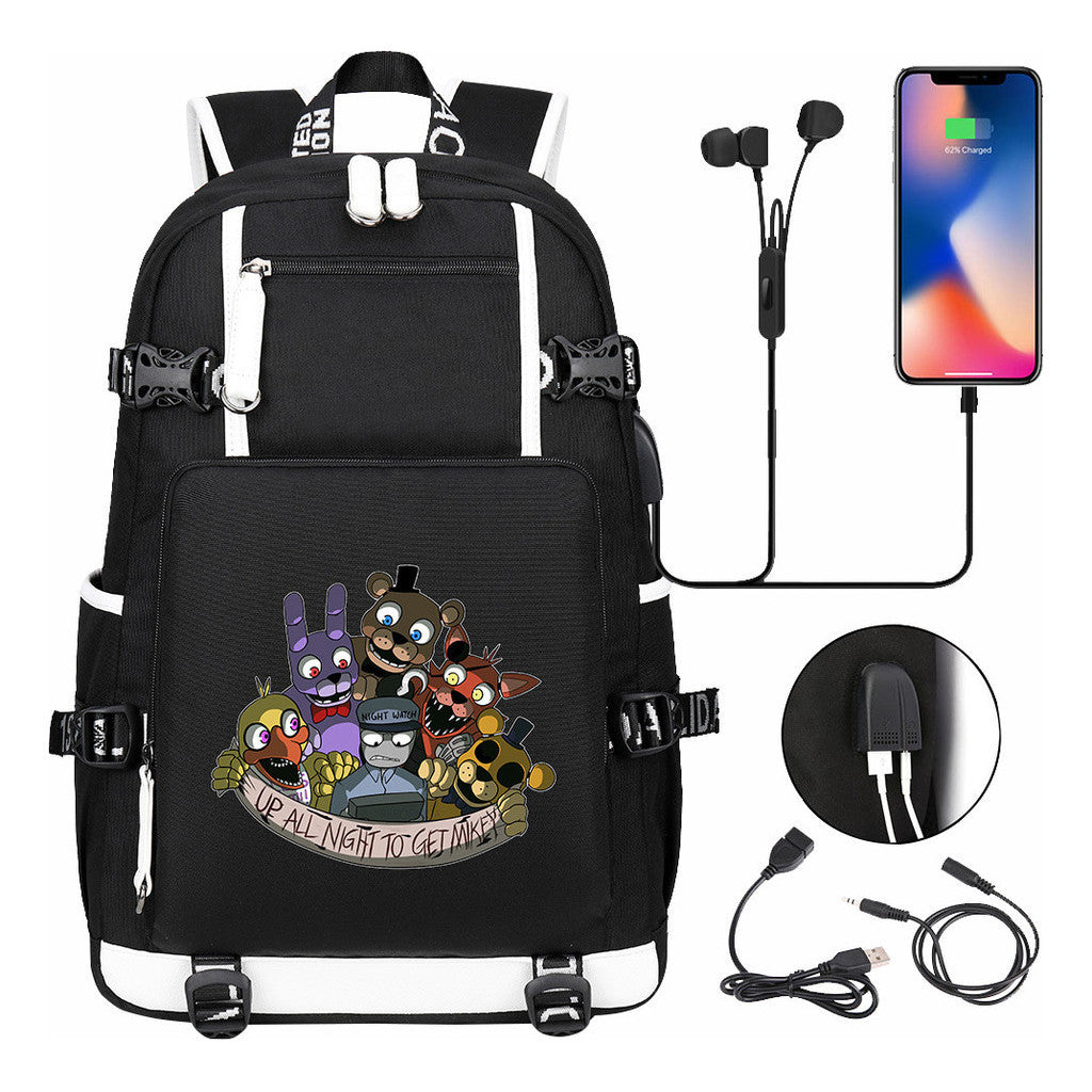 Toy Bear Game Usb Large Capacity Youth Student School Bag Leisure Travel Backpack