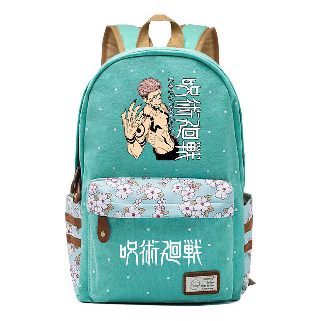 Cartoon Teenage Girl Student Backpack For Men And Women Casual Canvas Backpack