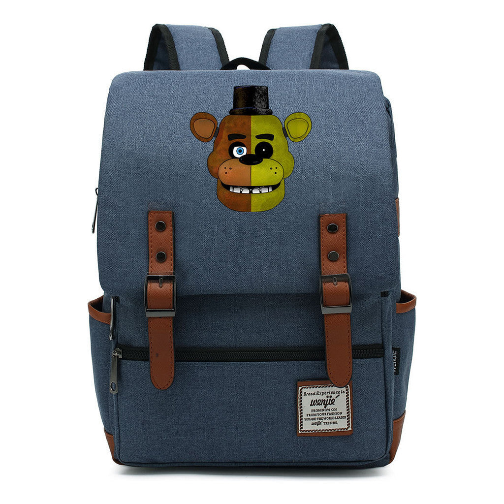 Toy Bear Game Printed Youth Student Backpack For Men And Women, Casual Belt Buckle, Classic Backpack