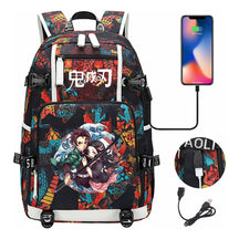 Cartoon Printed Usb Large Capacity Backpack For Men And Women's Leisure Travel Backpack