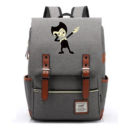 Printed Teenage Student Backpack For Men And Women With Casual Belt Buckle Classic Backpack