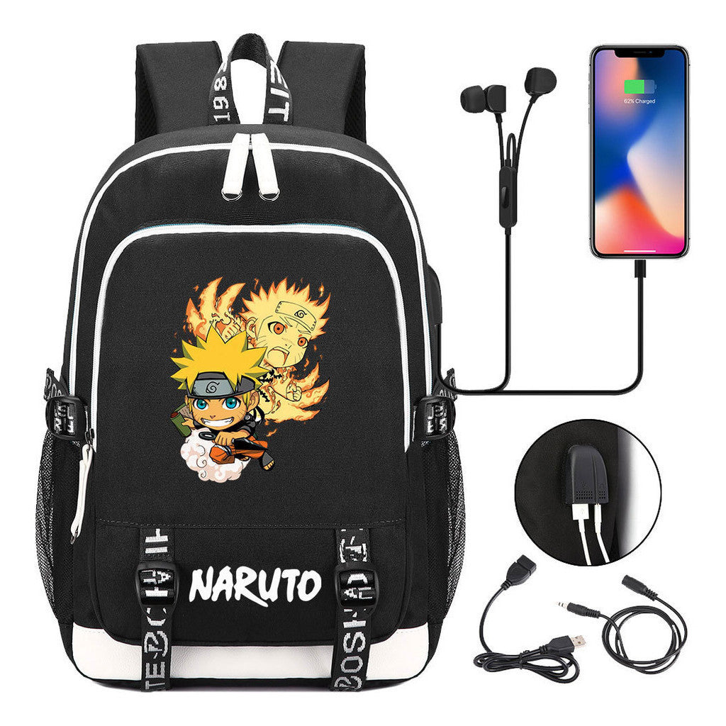 Naruto Student Backpack Usb Men's And Women's Casual Backpack
