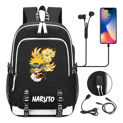 Naruto Student Backpack Usb Men's And Women's Casual Backpack