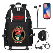 Strange Story Printed Usb Youth Student Backpack For Men And Women's Leisure Travel Backpack