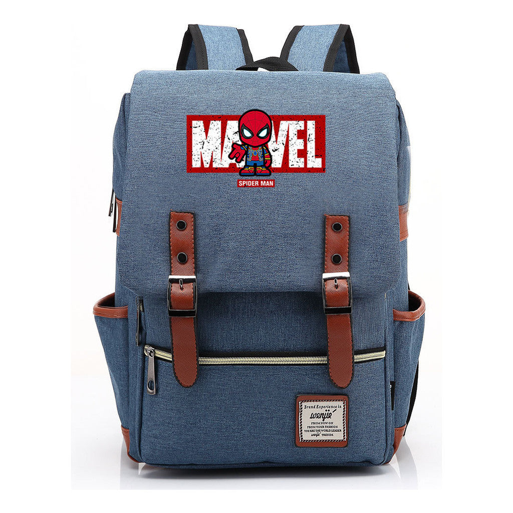Superhero Printed Youth Student Backpack For Men And Women's Casual Classic Backpack