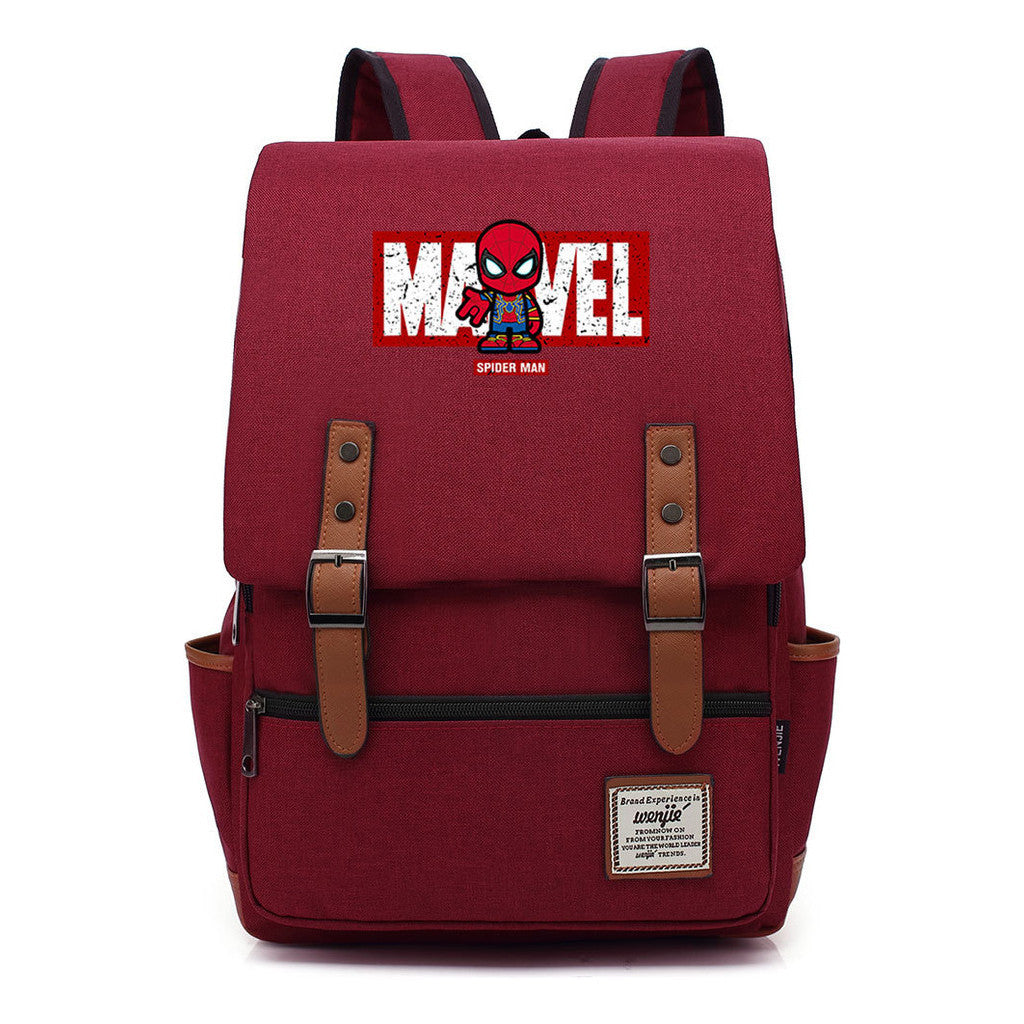 Superhero Printed Youth Student Backpack For Men And Women's Casual Classic Backpack