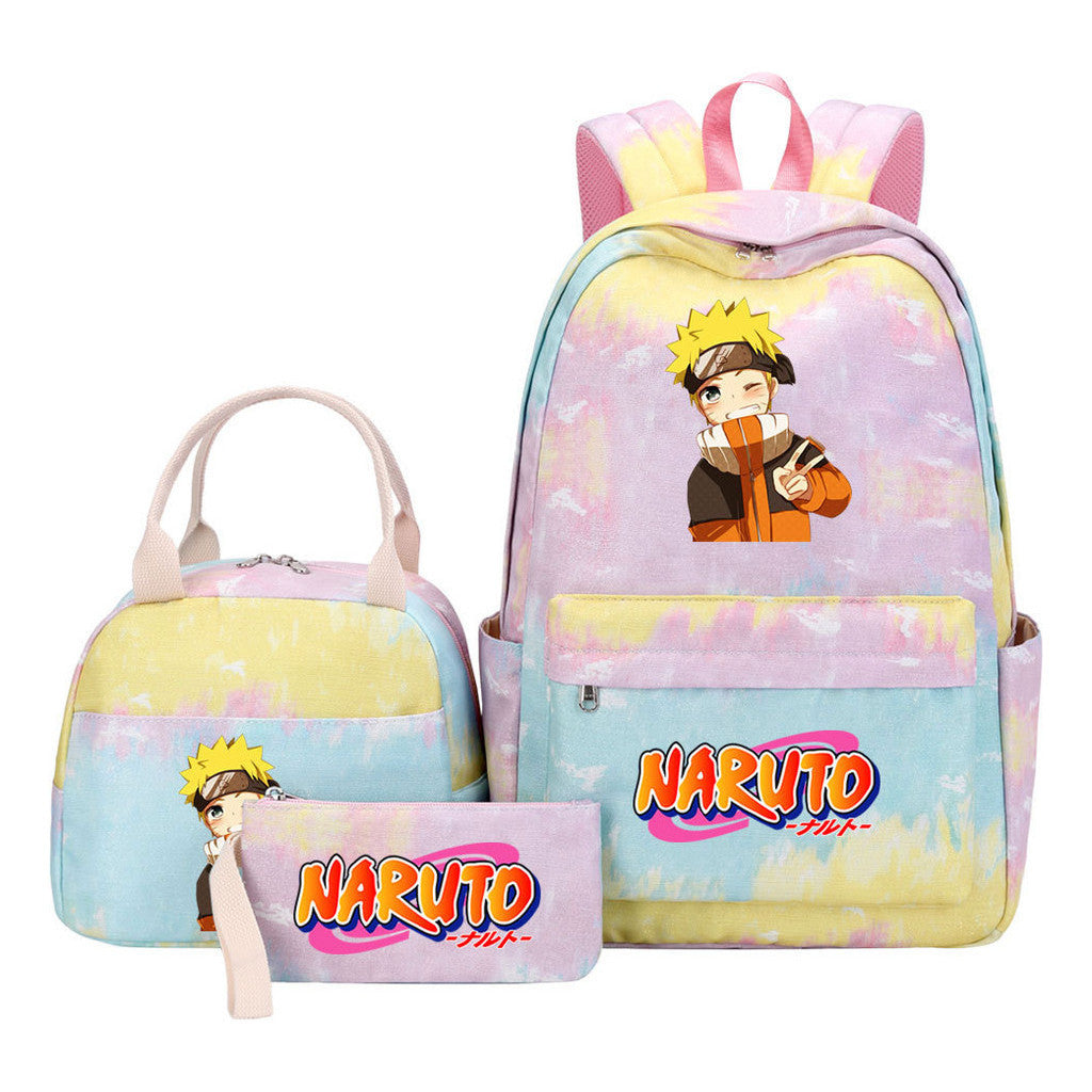 Naruto Student Girl Backpack Lunch Bag Three Piece Set Backpack Set