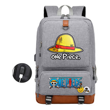 Cartoon One Piece Print Usb Youth Student Backpack For Leisure Travel Backpack