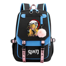 Cartoon Fashion Usb Youth School Bag For Boys And Girls Casual Ribbon Flip Backpack