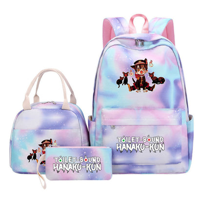 Student Girl Backpack Lunch Bag Three Piece Set Backpack Set