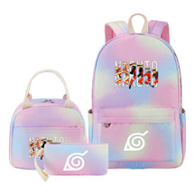 Naruto Teenage Student Girls School Bag Lunch Bag Three Piece Set Backpack Set