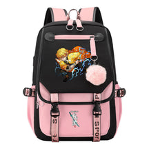 Cartoon Fashion Usb Youth Student School Bag Casual Ribbon Flip Backpack