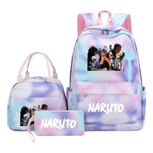 Naruto Teenage Student Girls School Bag Lunch Bag Three Piece Set Backpack Set