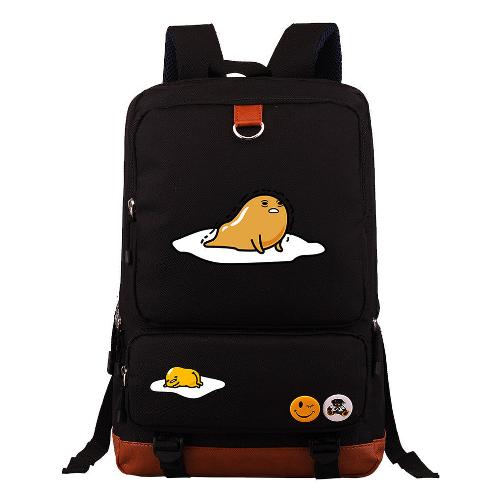 Cartoon Anime Lazy Egg Youth Student Backpack With Large Capacity Travel Bag For Boys And Girls Backpack