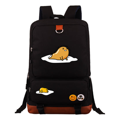 Cartoon Anime Lazy Egg Youth Student Backpack With Large Capacity Travel Bag For Boys And Girls Backpack