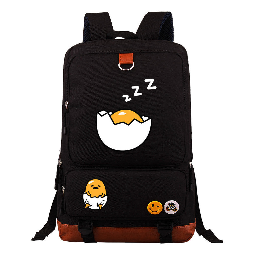 Cartoon Anime Lazy Egg Youth Student Backpack, Large Capacity Travel Bag, Boy's And Girl's Backpack