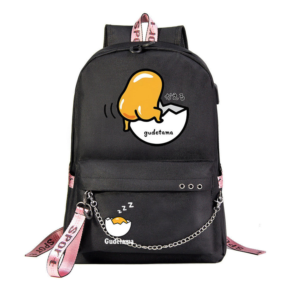 Lazy Egg Usb Youth Student Backpack For Boys And Girls Leisure Travel Backpack
