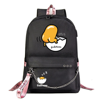 Lazy Egg Usb Youth Student Backpack For Boys And Girls Leisure Travel Backpack