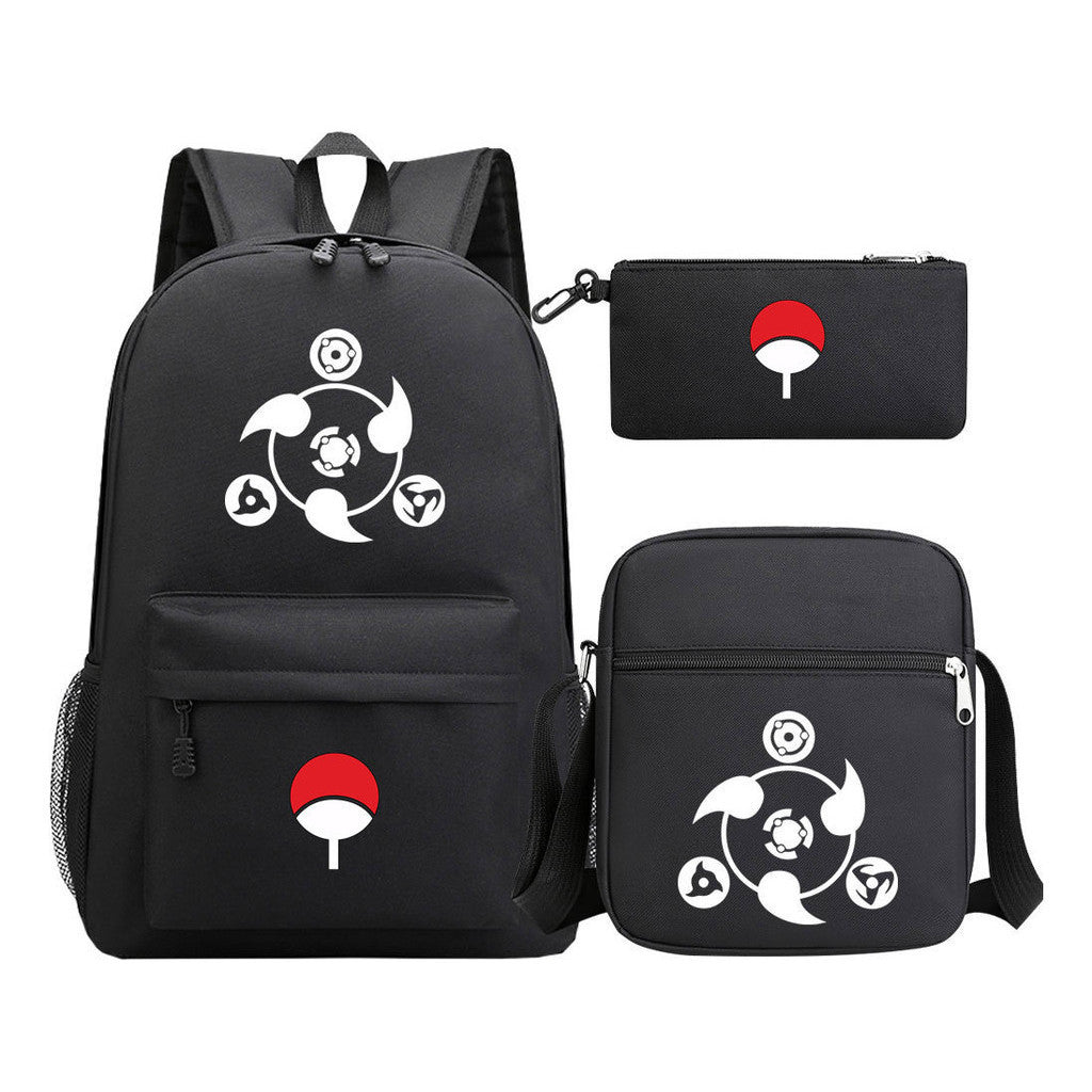 Anime Naruto Starry Sky Youth School Bag Three Piece Set For Men And Women Backpack Set