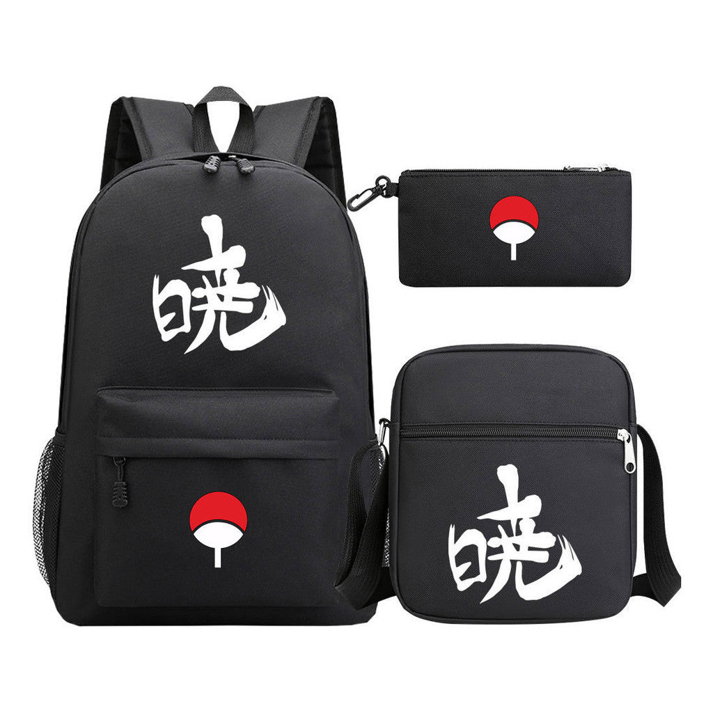 Anime Naruto Starry Sky Youth School Bag Three Piece Set For Men And Women Backpack Set