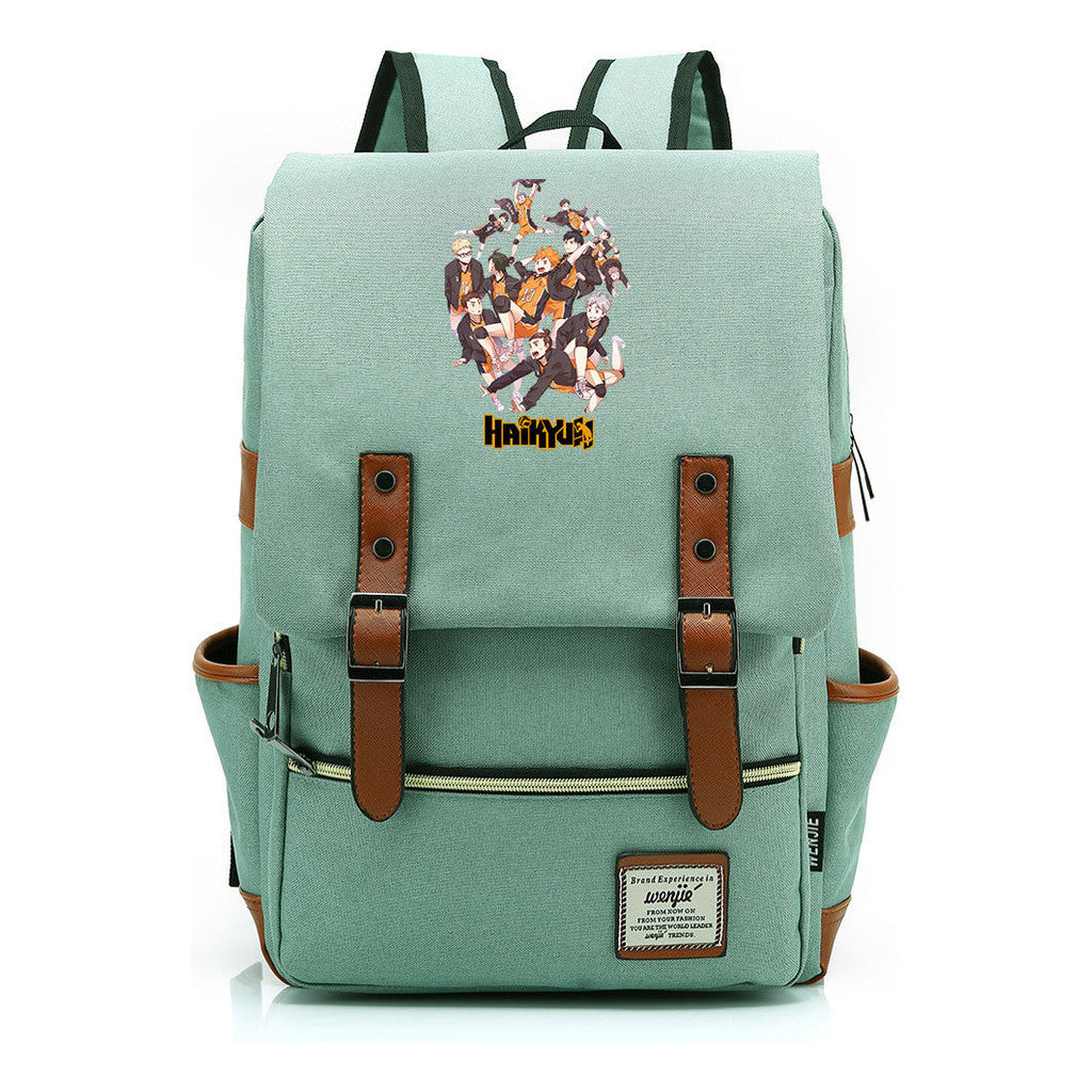 Volleyball Youth Printed Student School Bag Casual Belt Buckle Classic Backpack