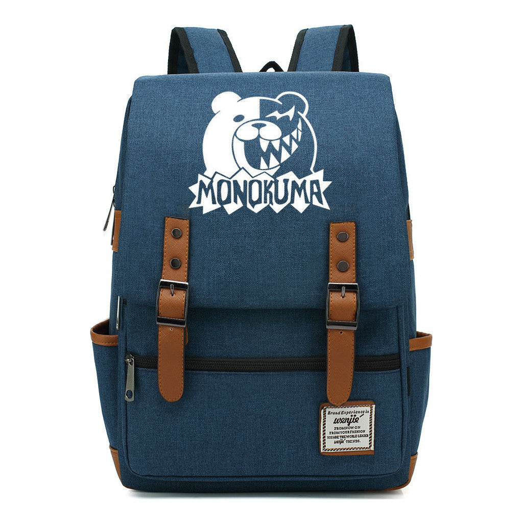 Printed Teenage Student Backpack For Men And Women With Casual Belt Buckle Classic Backpack