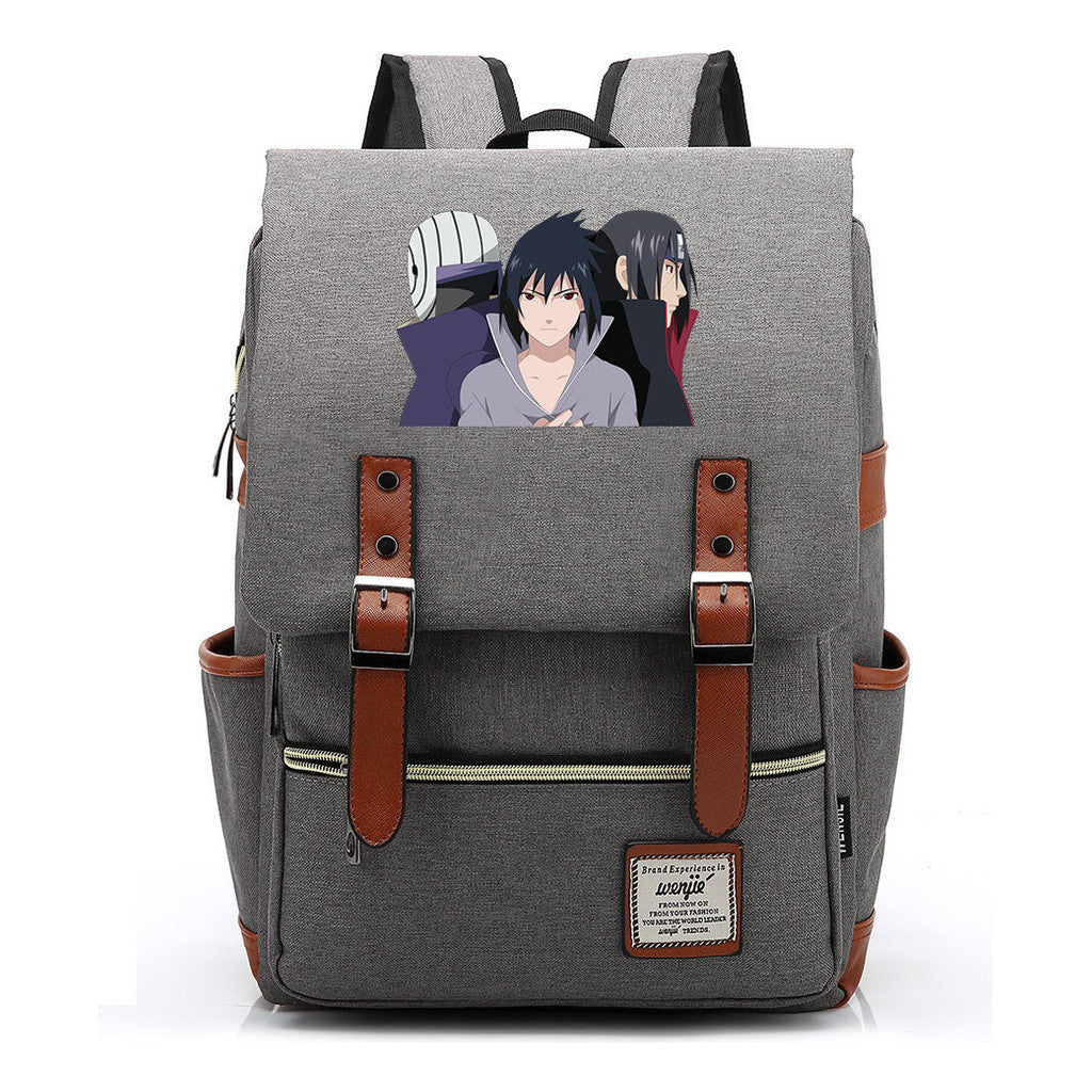 Naruto Printed Teenage Student Backpack, Casual Belt Buckle, Classic Backpack