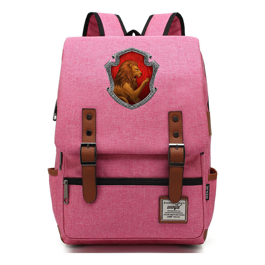 Academy Of Magic Print Teen School Bag Casual Belt Buckle Classic Backpack