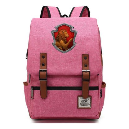 Academy Of Magic Print Teen School Bag Casual Belt Buckle Classic Backpack