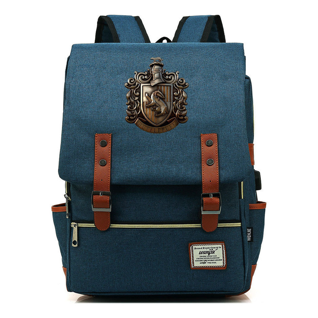 Academy Of Magic Teen Student School Bag Usb Casual Belt Buckle Backpack