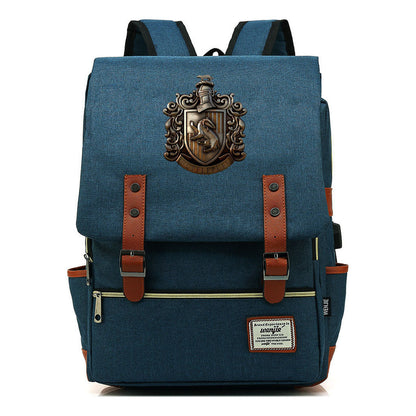 Academy Of Magic Teen Student School Bag Usb Casual Belt Buckle Backpack