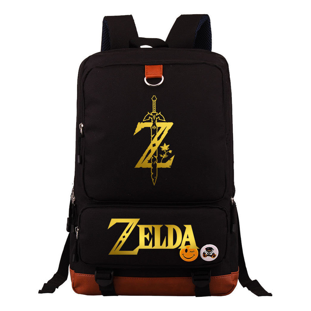 Golden The Legend Of Zelda Printed Schoolbags For Young Students, Large-capacity Travel Bags, Backpacks For Men And Women.
