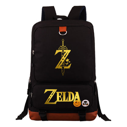 Golden The Legend Of Zelda Printed Schoolbags For Young Students, Large-capacity Travel Bags, Backpacks For Men And Women.