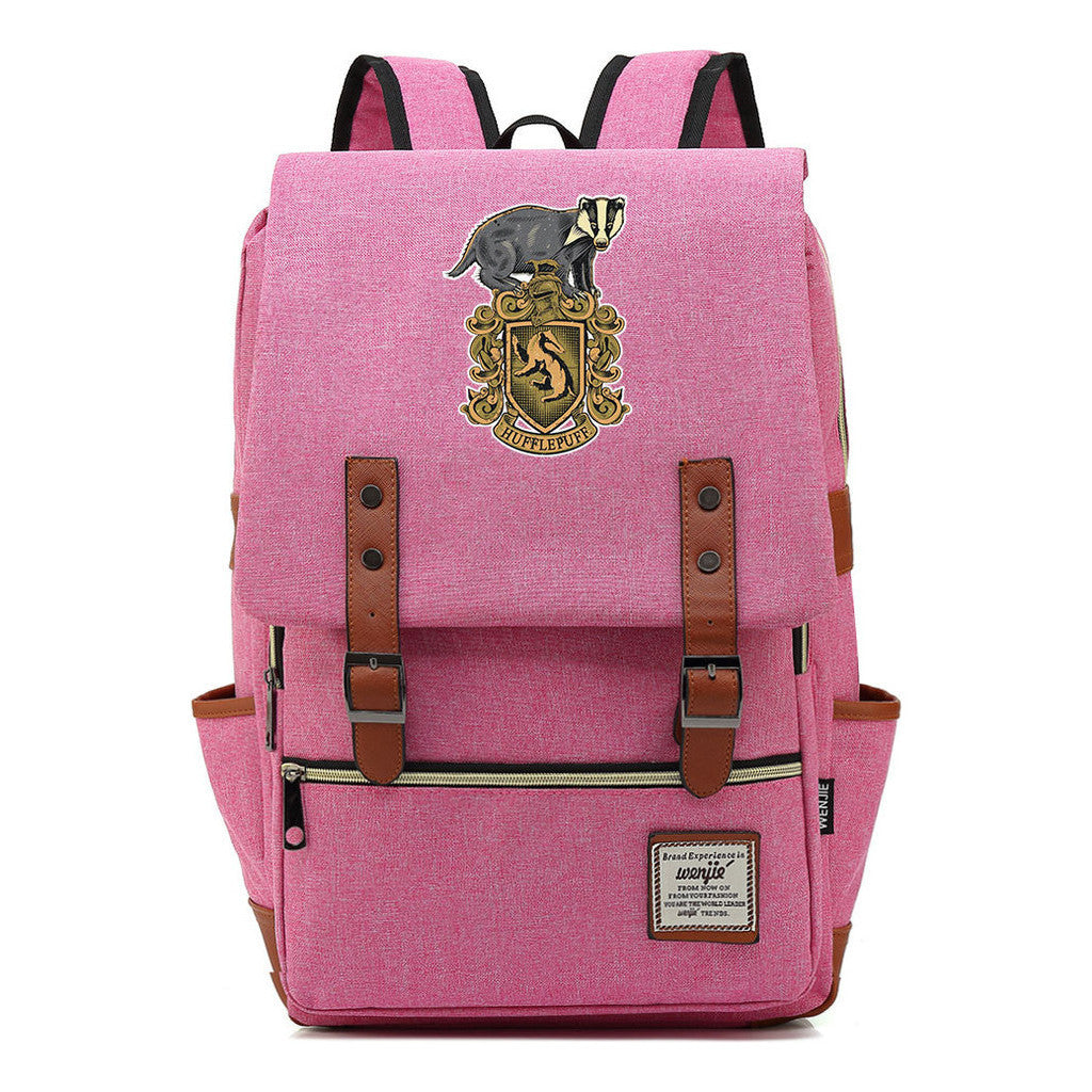 Printed Youth Student School Bag Casual Belt Buckle Classic Backpack 38*27*12.5cm