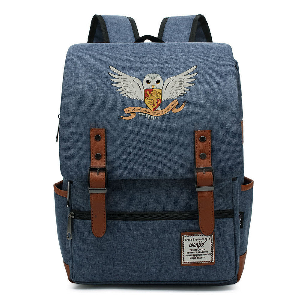 School Of Witchcraft And Wizardry Printed Student Backpack For Men And Women, Casual Belt Buckle, Classic Backpack 43*29*13.5cm