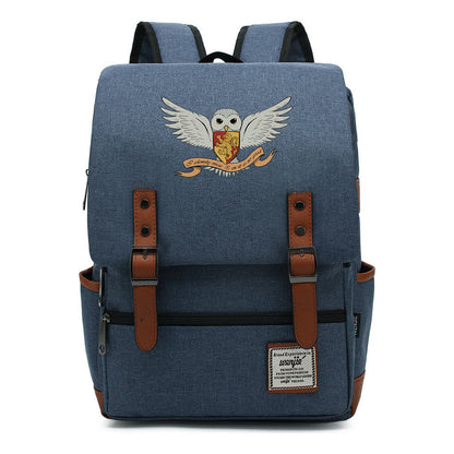 School Of Witchcraft And Wizardry Printed Student Backpack For Men And Women, Casual Belt Buckle, Classic Backpack 43*29*13.5cm