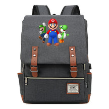 Super Mario Youth Student backpack USB casual backpack