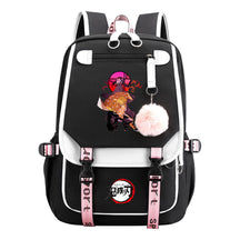 Comic Cartoon Fashion Usb Student Backpack Casual Woven Flap Backpack