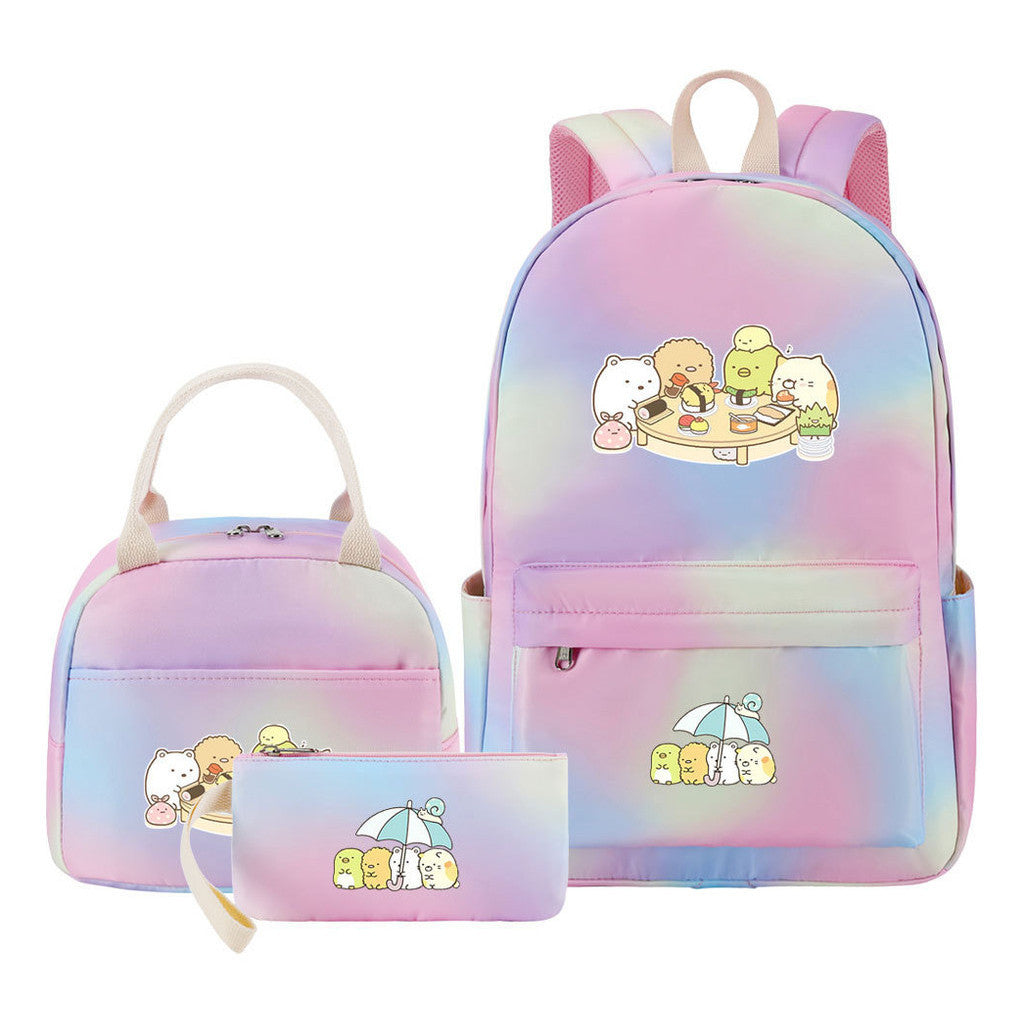 Game Corner Biology Youth School Bag Lunch Bag Three Piece Set Backpack Set