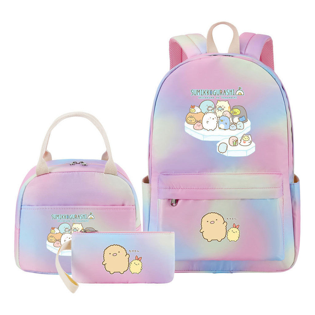 Corner Biology Student School Bag Lunch Bag Three Piece Set Backpack Set