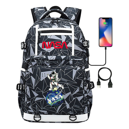 Printed Usb Youth School Bag Backpack Leisure Travel Backpack