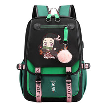 Comic Cartoon Fashion Usb Student Backpack Casual Woven Flap Backpack
