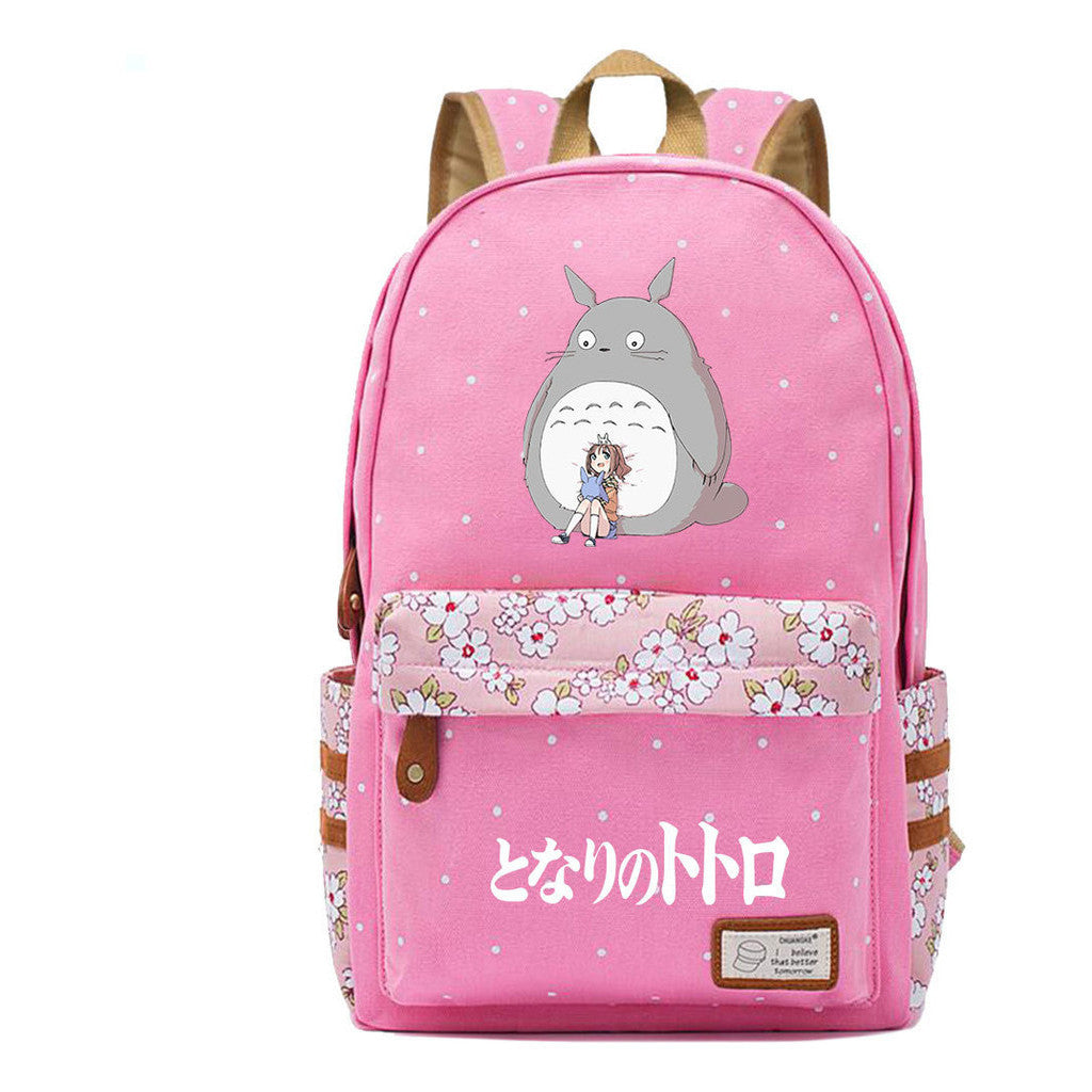 Printed Youth Student School Bag Fragmented Flower Leisure Backpack