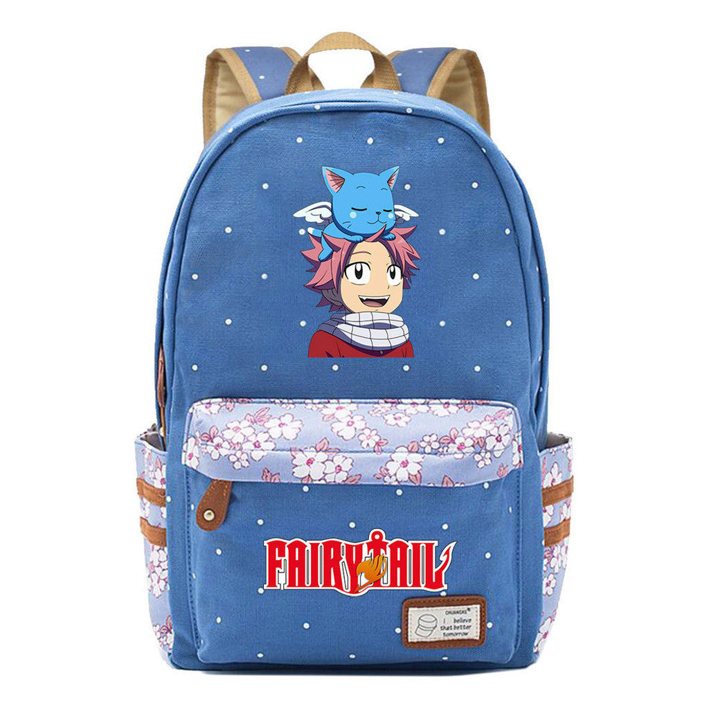 Teenage Student Backpacks, Floral Canvas, Girl Shoulders