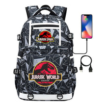 Jurassic Park Dinosaur Usb Youth School Bag Men's And Women's Backpack Leisure Travel Backpack