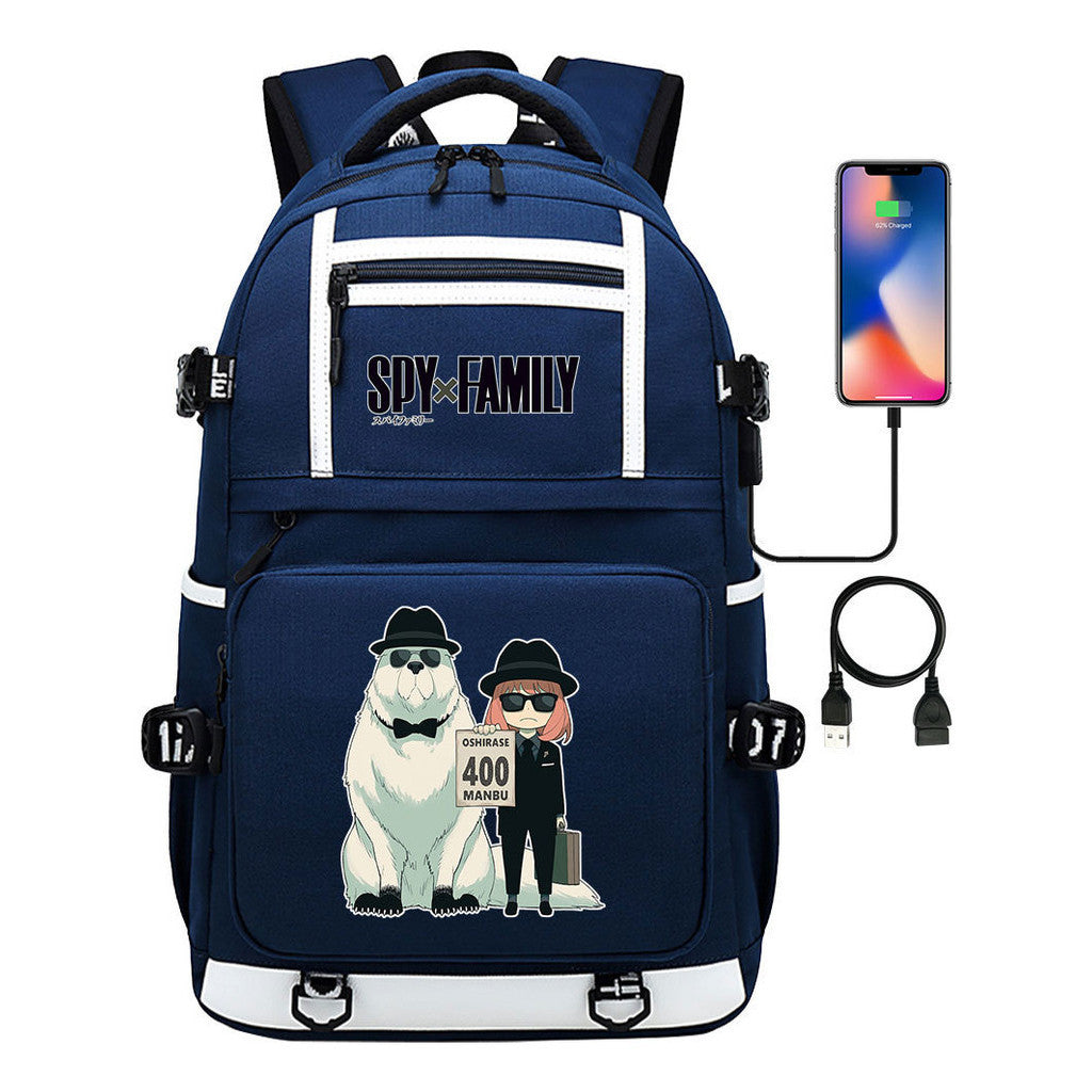 Comic Print Usb Youth Student Backpack For Men And Women, Backpack Leisure Travel