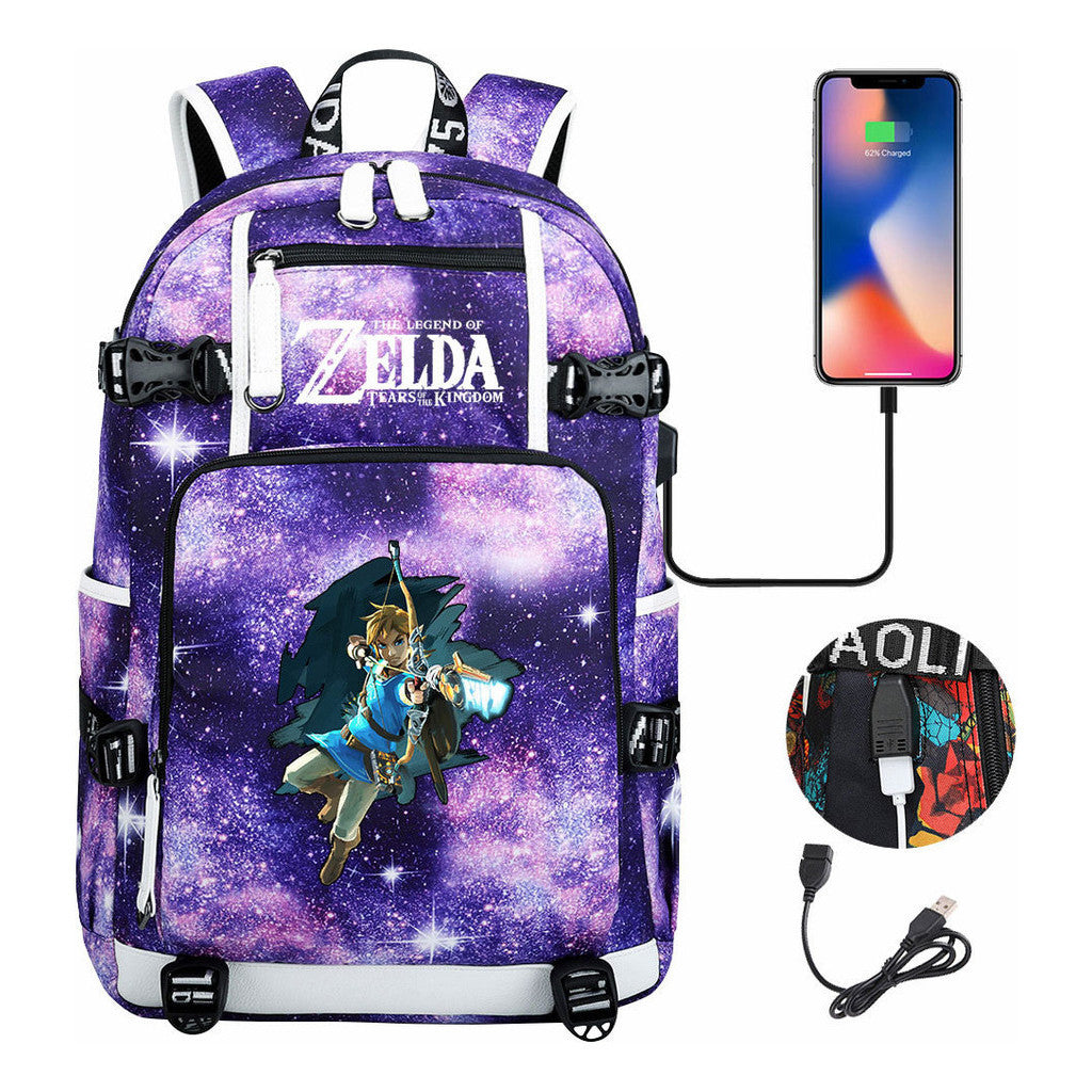 Legend Of Zelda Printed Youth Student Backpack For Men And Women With Large Capacity Leisure Travel Backpack