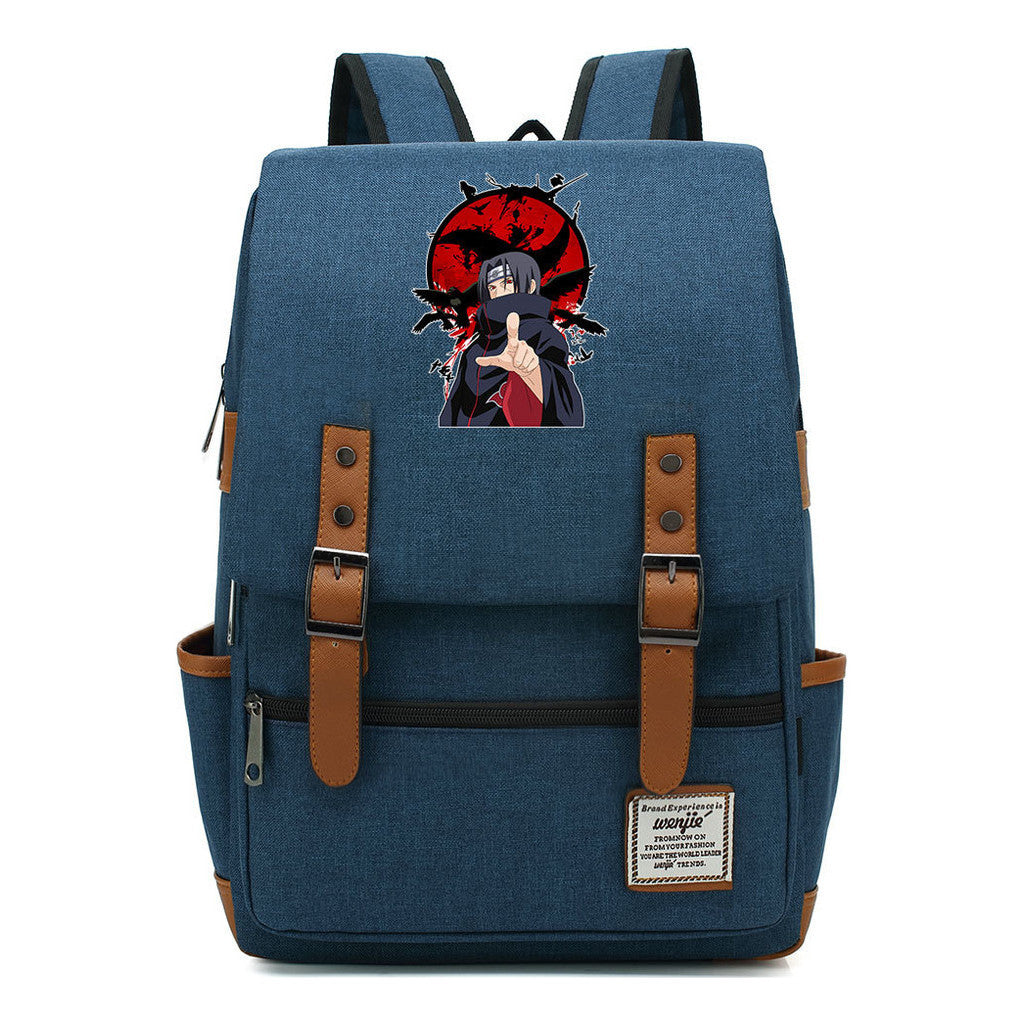 Naruto Printed Student Backpack For Men And Women, Casual Belt Buckle, Classic Backpack