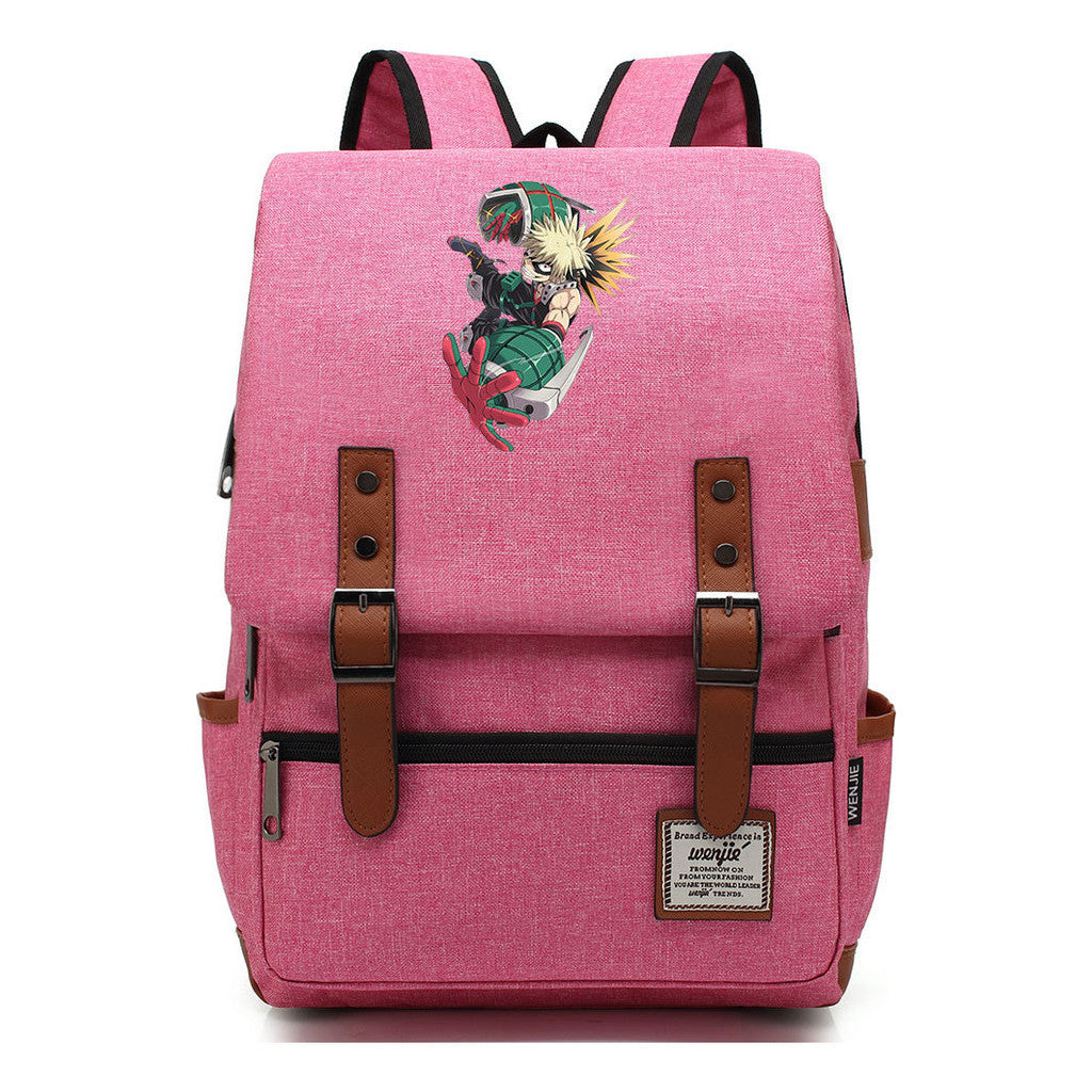 Anime My Heroes Academy Printed Youth School Bag For Men And Women Leisure Belt Buckle Classic Backpack